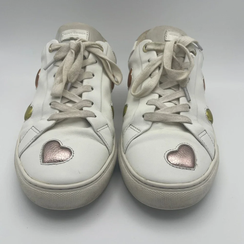 Kurt Geiger London Lane Euro 42 Love White Multicolor Puffy Hearts Sneakers